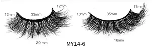 Detaillierte Größenangaben für dichte mehrlagige Nerz-Wimpern mit Längenmarkierung