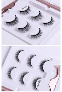 Detail of Magnetic-305 eyelashes kit showing natural dense fibers and rose gold applicator