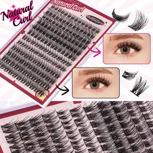 DIY cluster eyelash extension kit with natural curl 150 clusters in 8-16mm lengths