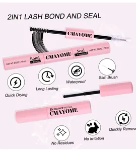 Detail of pink Bond and Seal lash glue with Remover kit featuring Biotin and Vitamin E