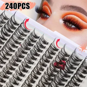 240 stuks DIY individuele wimperclusters voor natuurlijk volume en gekrulde wimpers