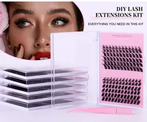 DIY σετ βλεφαρίδων με ροζ τσιμπιδάκι για τοποθέτηση βλεφαρίδων στο σπίτι