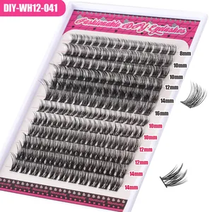DIY Cluster Eyelash Extension Kit with 8-16mm individual lashes for natural curling