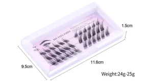 Detail view showing box dimensions of 11.6cm x 9.5cm and 24g weight for DIY eyelash kit