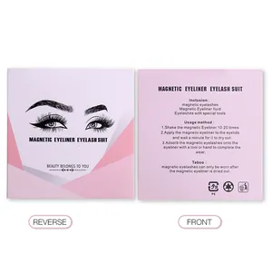 Magnetic eyelash kit with 3 pairs of natural dense lashes, eyeliner and applicator tool