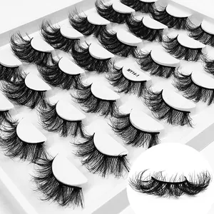 20 Paar mehrlagige künstliche 3D-Wimpern, natürlich voluminös und geschwungen, Modell MY14-1