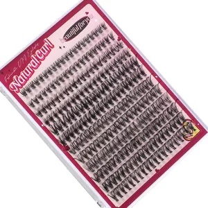 DM Eyelashes natural curl DIY cluster eyelash extensions set with 10 rows in deep black