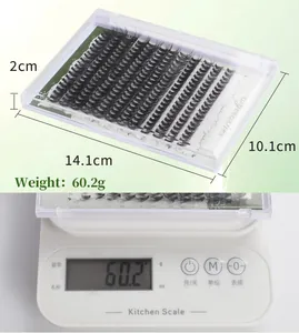 Λήψη macro από 240 τούφες βλεφαρίδων DIY με λεπτομέρειες μεγέθους συσκευασίας και βάρους