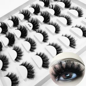 20 Paar voluminöse Kreuz-Wimpern mit natürlichem 3D-Schwung für einen dichten Look