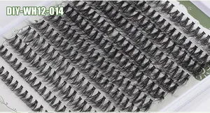 Λήψη macro από 240 τούφες DIY μεμονωμένων βλεφαρίδων με 12 σειρές πυκνών ινών