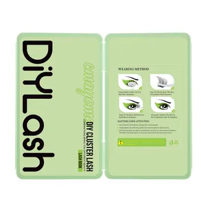 DIY Cluster Lash Book in light green featuring detailed English application instructions