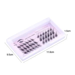 DIY segmented individual lash clusters kit in clear box with dense black finish