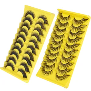 Set da 10 paia di ciglia finte effetto fox-eye per un volume naturale e incurvato