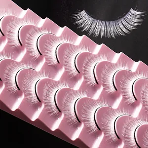 10 Paar dramatische weiße künstliche Wimpern für Bühnen-Make-up und Artistic Cosplay
