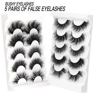 Faux Mink False Eyelashes Voluminous 3D Wispy Messy Style Hand-made Eye Makeup Extension Natural Curled Thick Lash Women