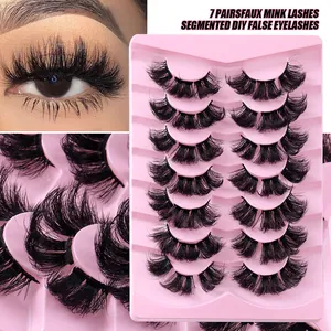 Segmentierte DIY Falsche Wimpern Faux Nerz Wimpern Flauschig 8D Wispy Dramatisch Lockig Künstliche Wimpern Damen Make-up