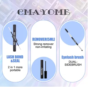 DIY eyelash extension kit featuring bond, seal, remover and dual-ended applicator brush