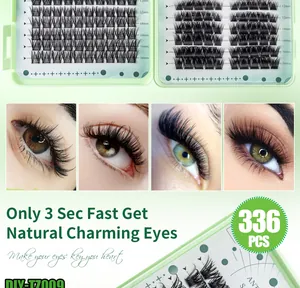 Detailed view of DIY cluster lash book with 336 clusters in 12mm to 16mm lengths