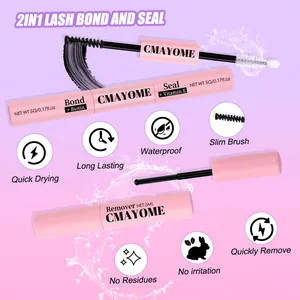 Detailed view of 2-in-1 eyelash bond and seal with dual heads and Biotin ingredients