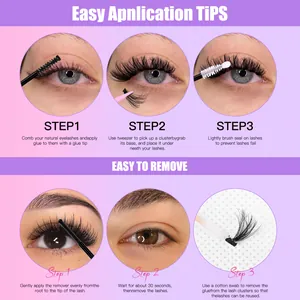 Detailed step-by-step guide for applying and removing DIY segmented eyelash extensions