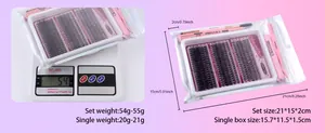 Detailed DIY cluster eyelash kit with tweezers and glue in clear hanging pouch