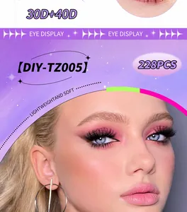 Detailed close-up of 228pcs lightweight 30D and 40D individual DIY eyelash cluster set