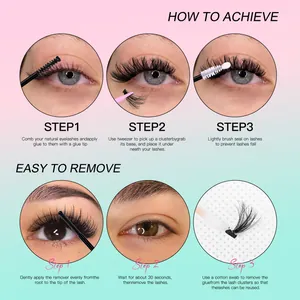 Tutorial de pestañas en racimo que muestra pasos para aplicar y quitar extensiones