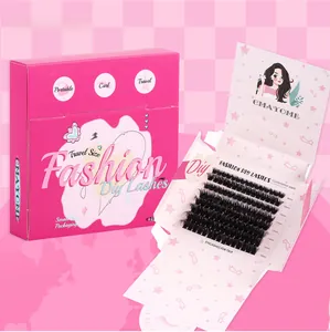 Détail des faux cils DIY de 8mm à 16mm dans leur boîte de transport rose compacte