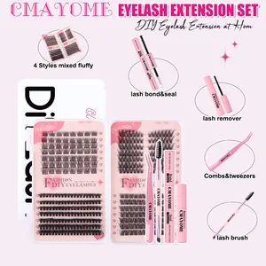 DIY Wimpernverlängerung Set mit 30D 40D 60D Wimpern sowie Pinzette und Kleber