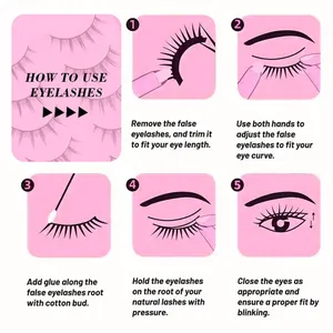 Schritt-für-Schritt-Anleitung zum Anbringen von falschen Wimpern mit Klebeanweisung