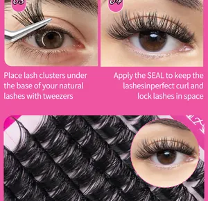 Detailed guide on applying dense individual lash clusters using tweezers and lash seal glue