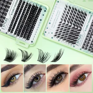 350 clusters DIY Russian D curl segmented eyelashes kit with 10-16mm mixed lengths