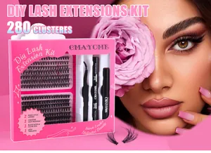 DIY Wimpernverlängerungs-Set mit 280 Clustern, Bond, Entferner und Pinzette im Set