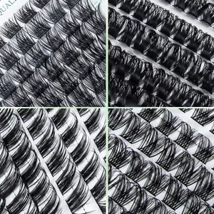 DIY cluster lashes set with 350 volume segments in four different thick styles