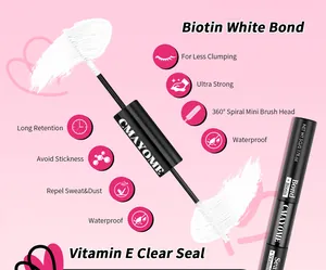 Dual-ended eyelash bond and seal with waterproof biotin and vitamin E formula