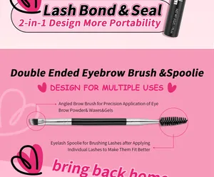 Detailed 2-in-1 lash bond seal and dual-sided eyebrow brush for eyelash extensions