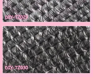 Comparison detail of natural DIY-TZ029 and dense DIY-TZ030 segmented lash clusters