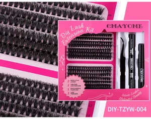 DIY Wimpernverlängerung Set mit Wimpern, Kleber, Pinzette und Entferner in Rosa Box