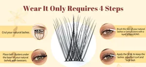 Step-by-step guide for applying DIY lash clusters with bond and seal tools