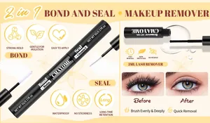 Close-up of 2-in-1 eyelash bond and seal with biotin and gentle makeup remover set