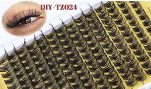 Detailed view of DIY segment lash cluster kit showing length variants from 10mm to 12mm