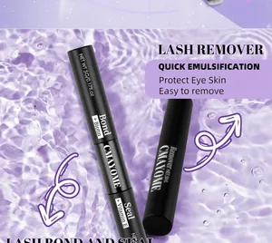 Dual-ended eyelash bond and seal set with biotin and vitamin E for lash care