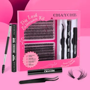 DIY Wimpernverlängerung Set Einzelne Wimpernbündel Mit Beidseitigem Bond Und Seal Wimpernentferner Pinzette Augen Make-up