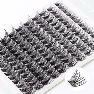Single cluster individual lashes 10-16mm with dense volume and natural curl finish