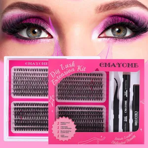 DIY Wimpernextensions Set mit verschiedenen Längen Kleber Versiegelung und Pinzette