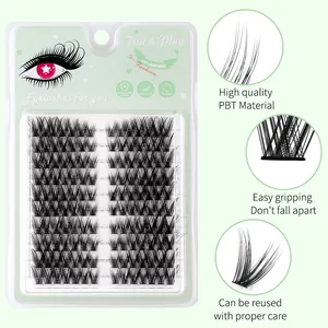 DIY individual lash clusters 140 pieces 10-16mm synthetic fiber eyelashes set