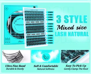 Detailansicht der DIY Cluster Lashes mit 10-16mm Mischlängen und feinem Band