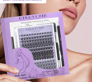 DIY eyelash extension kit with 8-16mm cluster lashes and professional application tools