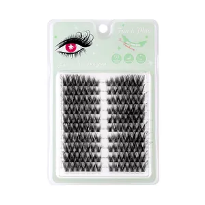 Handmade segmented fox-eye false eyelashes set with antibacterial soft synthetic fiber