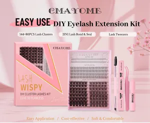 Σετ επέκτασης βλεφαρίδων DIY με 224 τούφες και εργαλεία για επαγγελματικό εφέ 3D